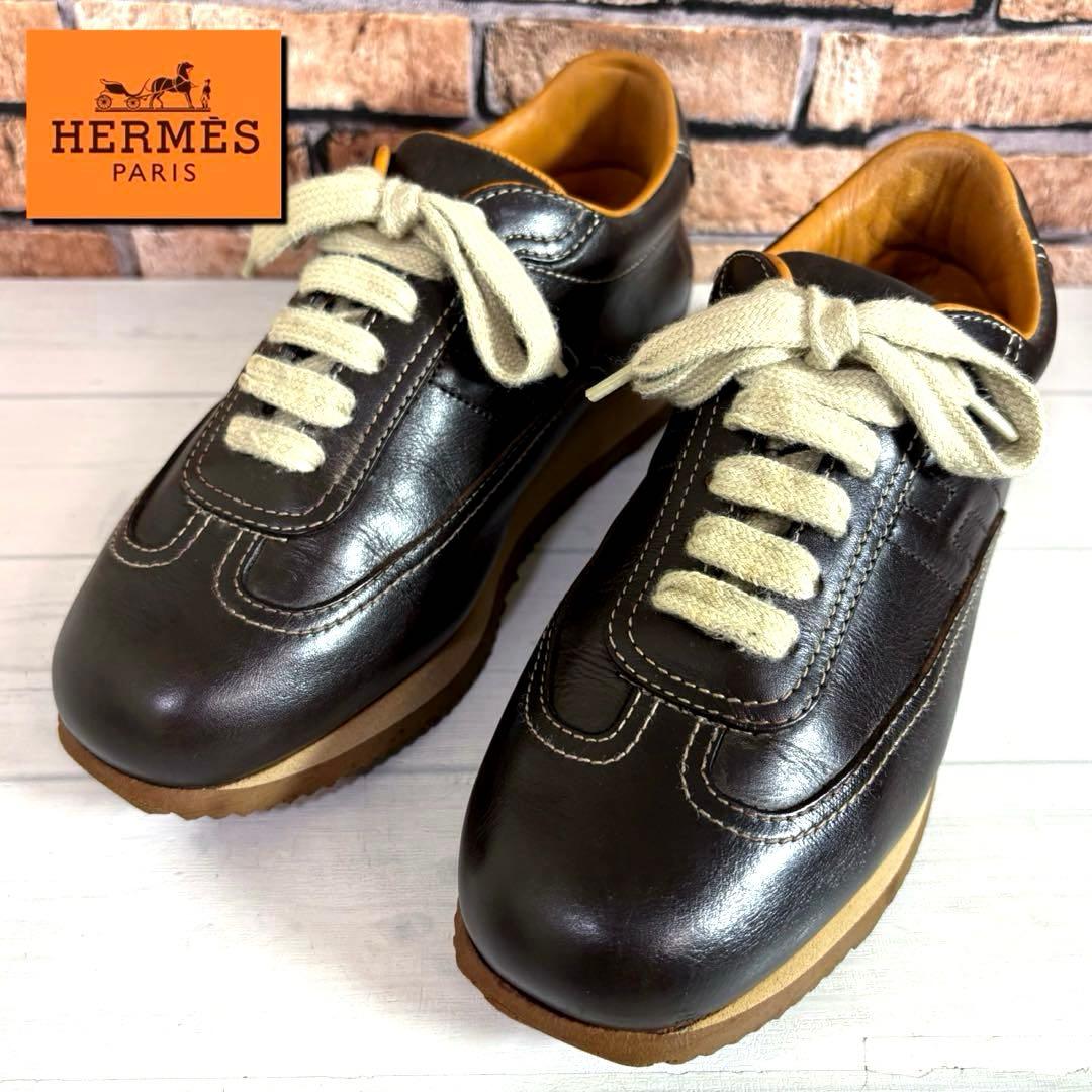 定番■エルメス■レザースニーカー✨クイック 本革 ラグジュアリー