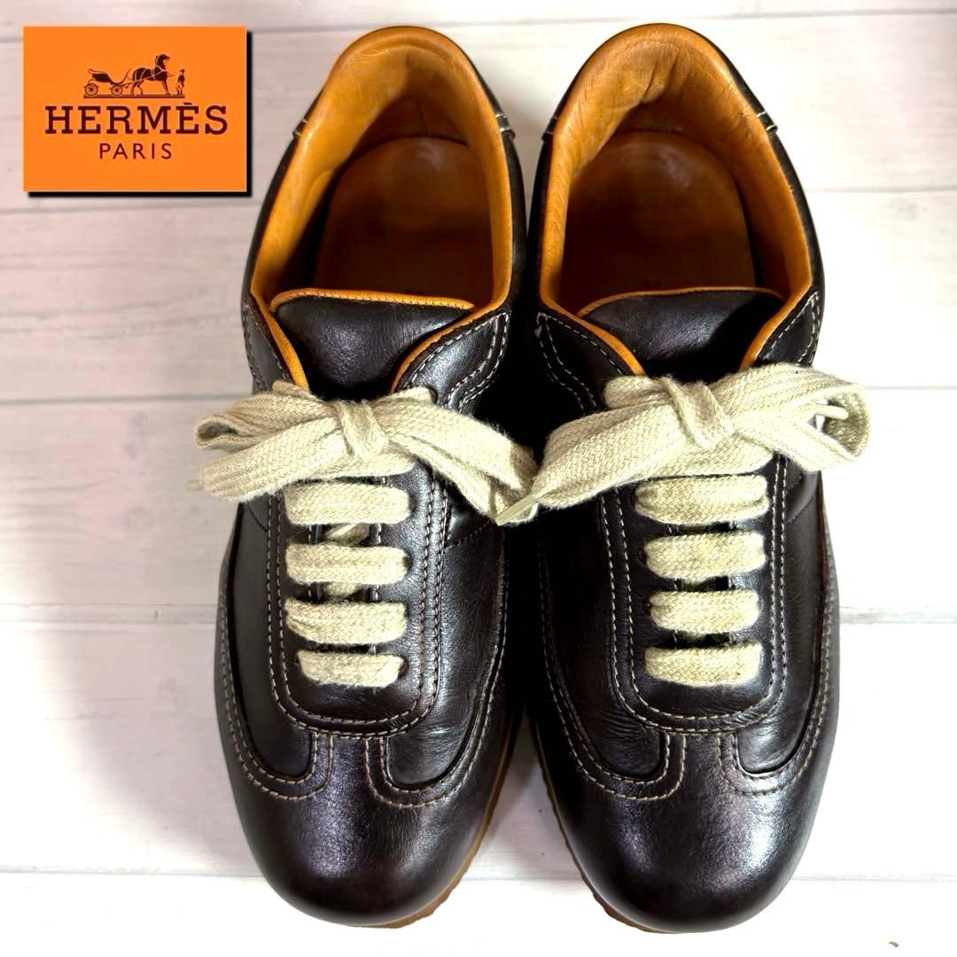 定番■エルメス■レザースニーカー✨クイック 本革 ラグジュアリー