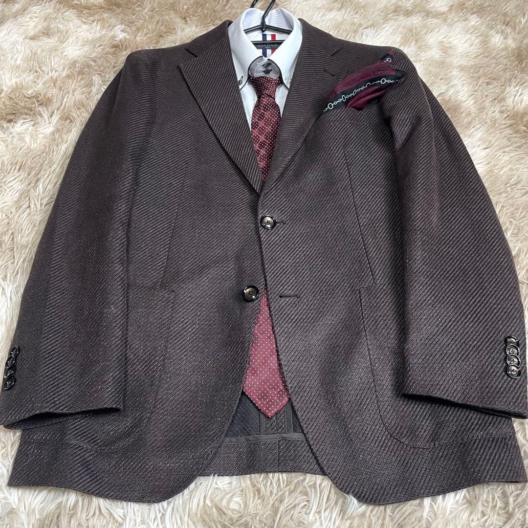 美品 タリアトーレ ブリッラ別注 テーラードジャケット メンズ リネン混