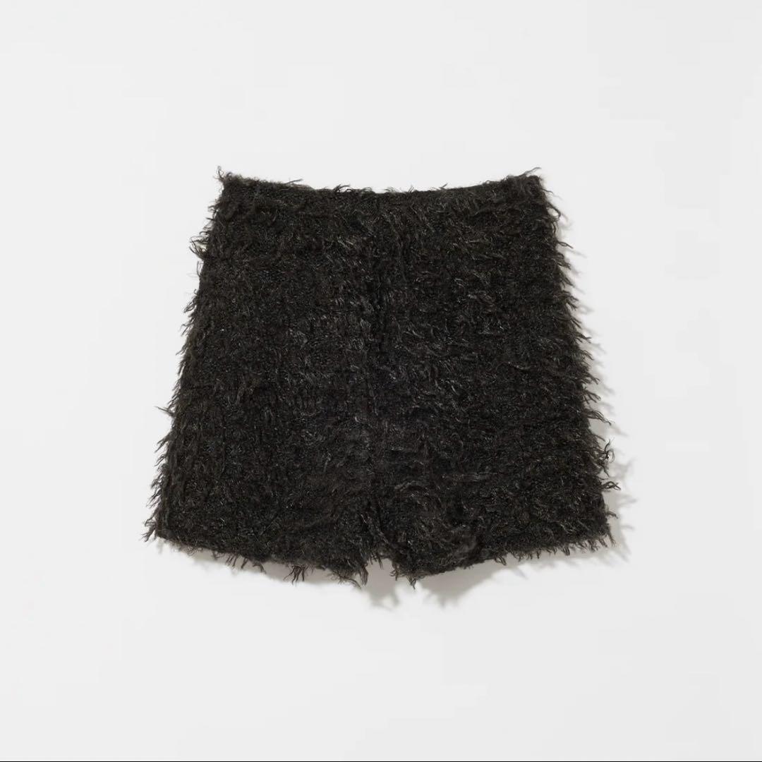 Eaphi FLUFFY SHORT PANTS ニットショートパンツ ブラック