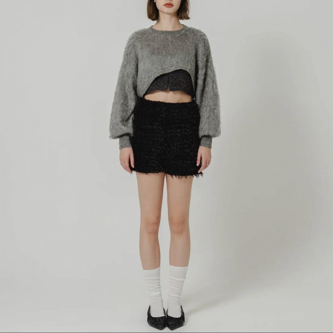 Eaphi FLUFFY SHORT PANTS ニットショートパンツ ブラック