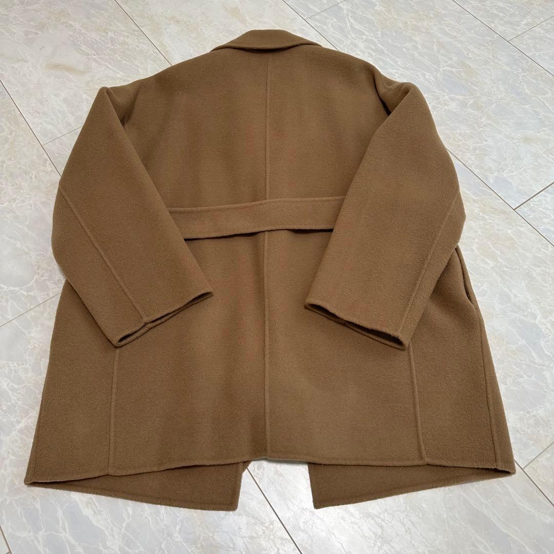 N.O.R.C ベルテッドミドル丈リバーコートキャメル1