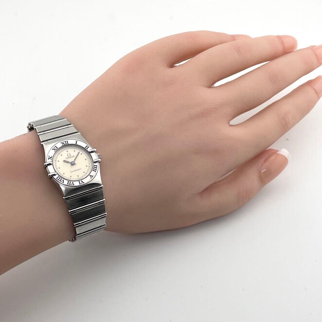 オメガ　ミニ　コンステレーション　フラットベゼル　腕時計　レディース　動作未確認