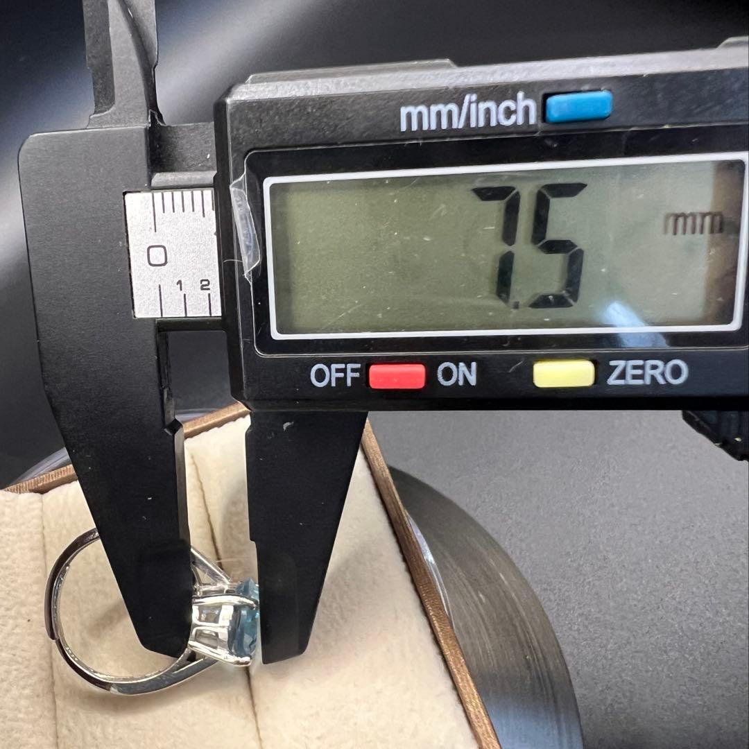 新品天然トパーズスカイブルーのS925使用リング指輪【海外鑑定書付き】10146