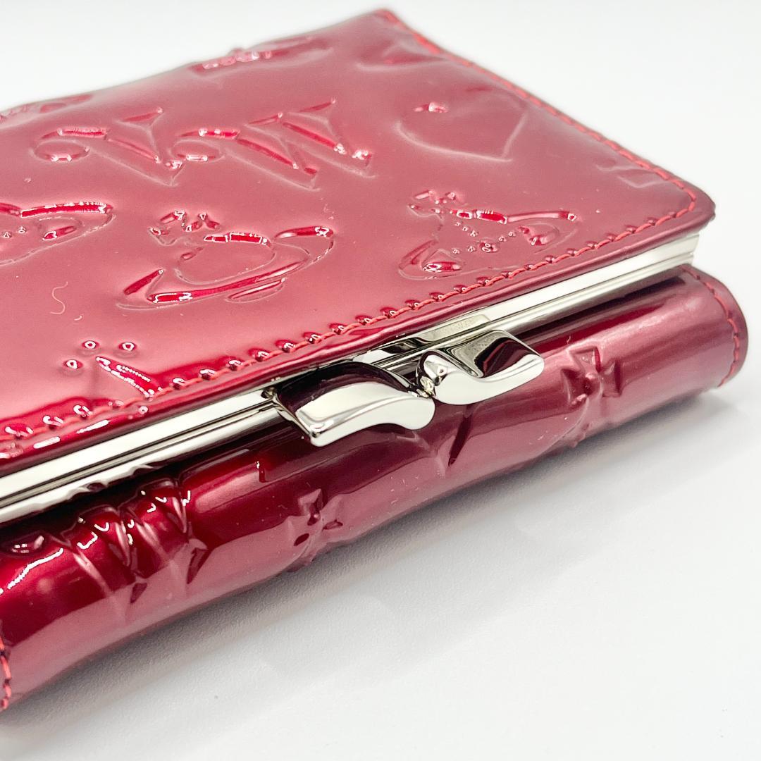 Vivienne Westwood がま口 赤 エナメル 型押し ツルツル 定番