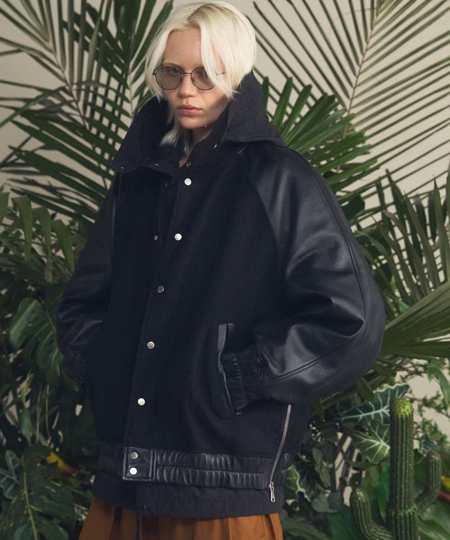 シープレザーメルトンコンビスタジャン