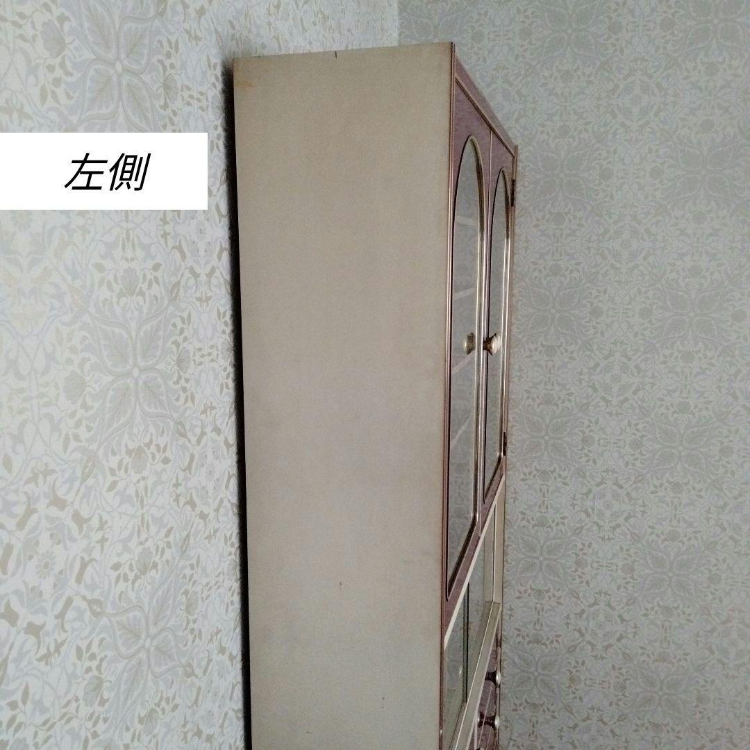 アーチ　食器棚　ワインカラー　昭和レトロ　レトロポップ