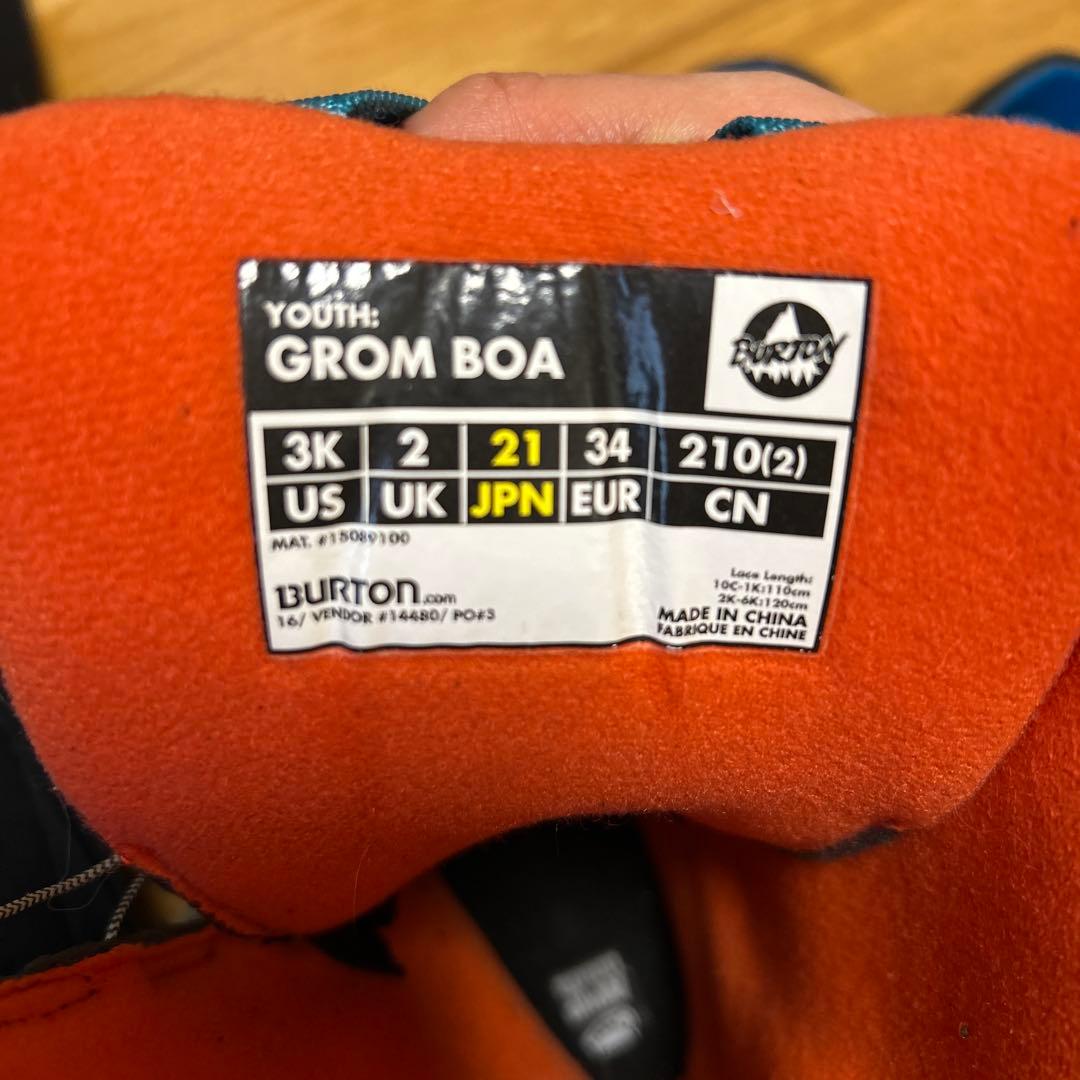 【値下げ】Burton ユース21cm スノーボードブーツとバインディングセット