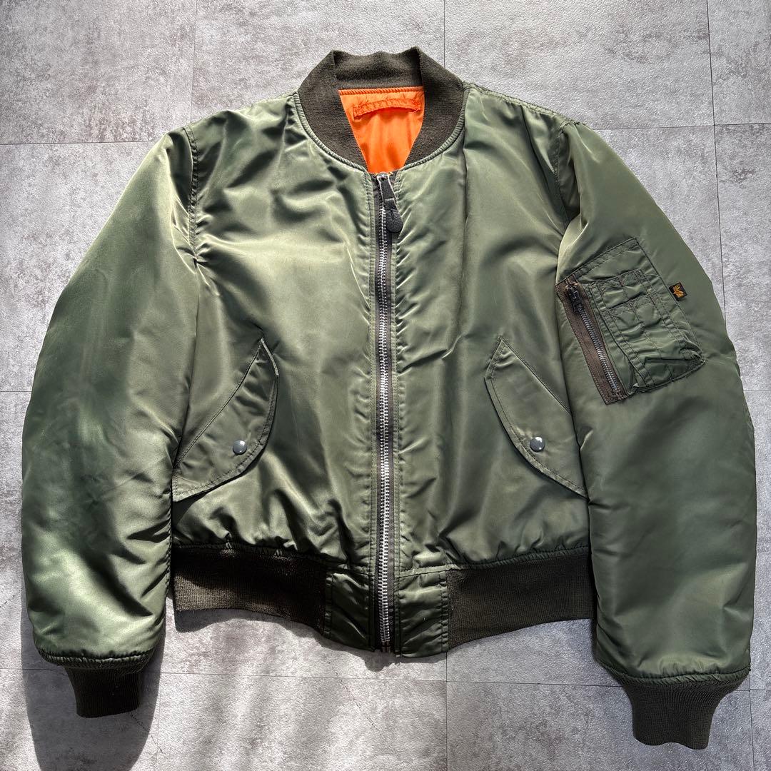 90s 濃緑　alpha USA製　reversible ma-1 jacket
