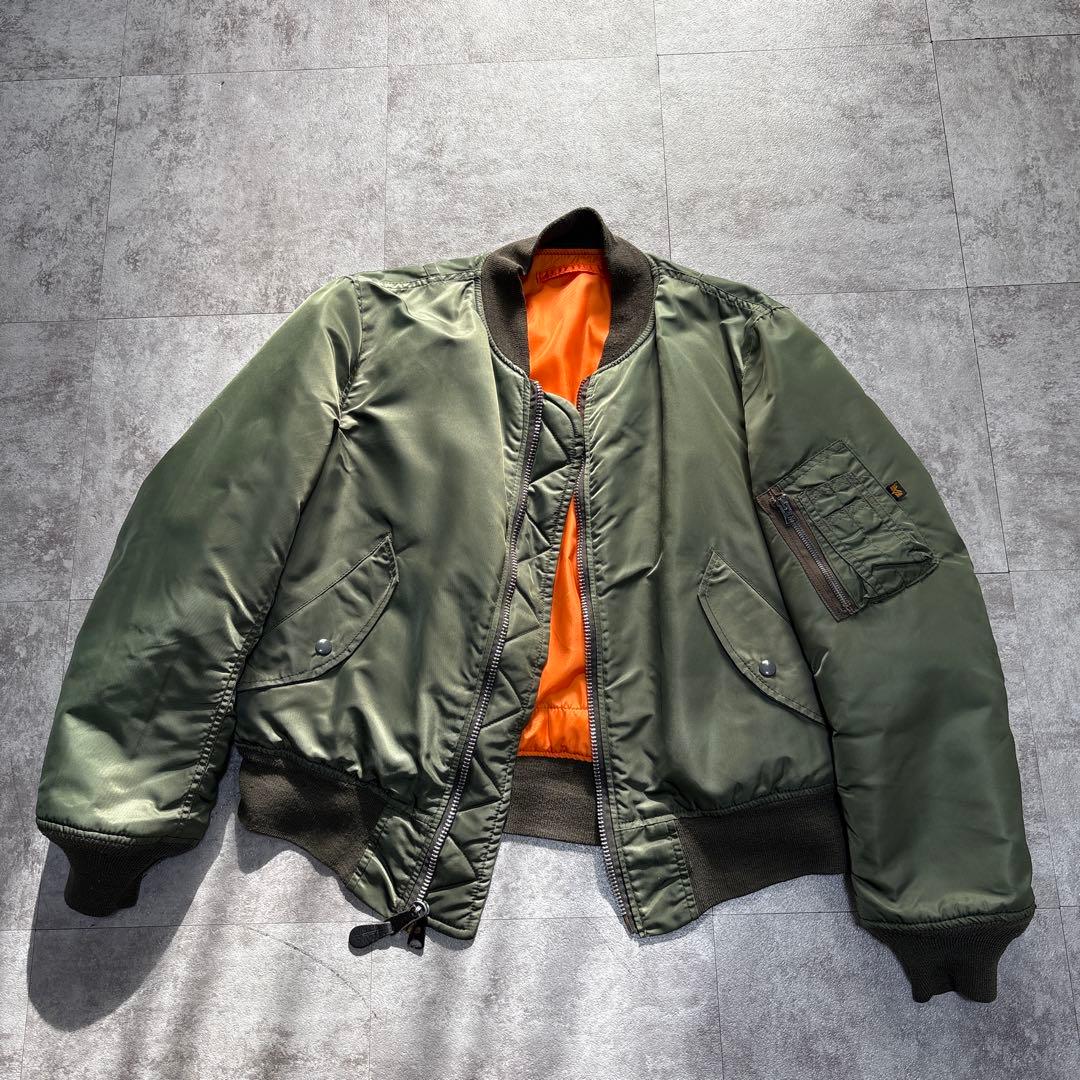 90s 濃緑　alpha USA製　reversible ma-1 jacket