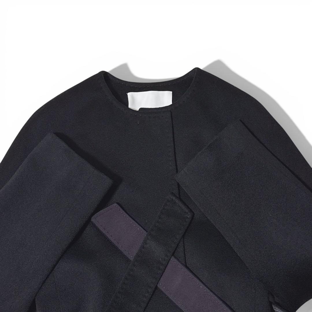 極美品✨️定価16万　22AW　アナイ　イタリア製生地　カシミヤコート　黒　38