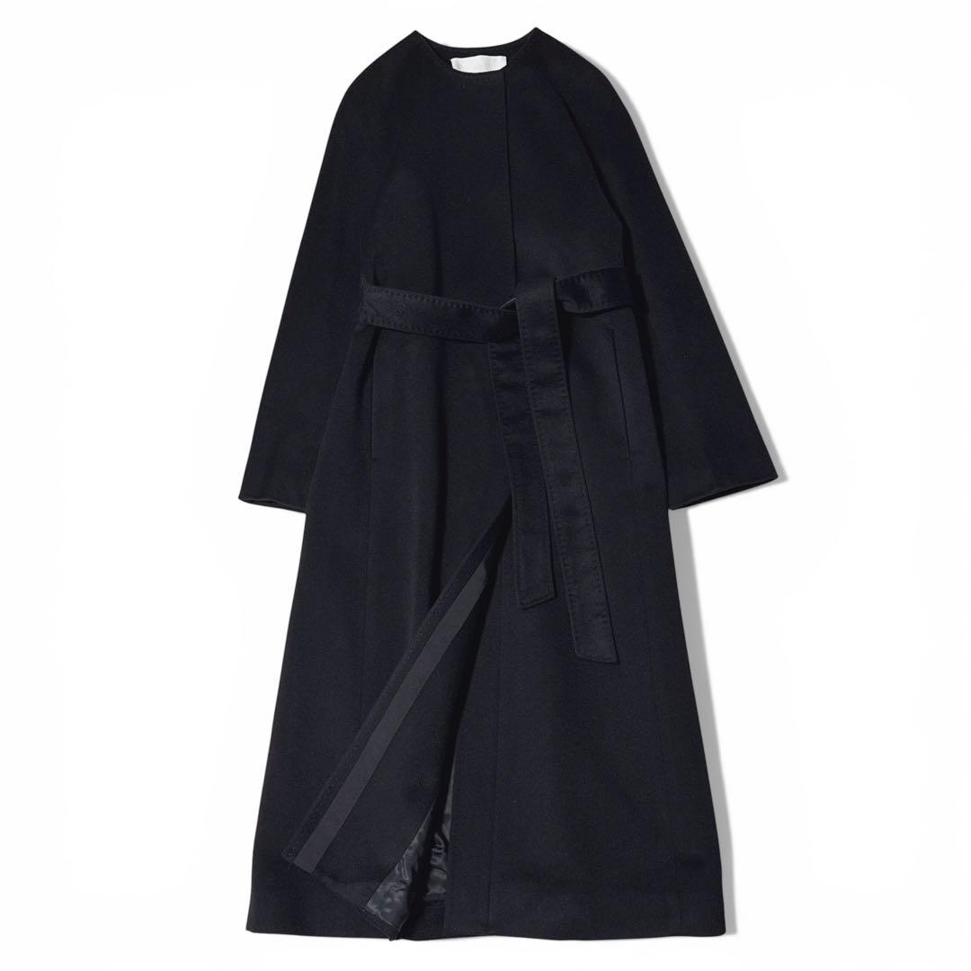 極美品✨️定価16万　22AW　アナイ　イタリア製生地　カシミヤコート　黒　38