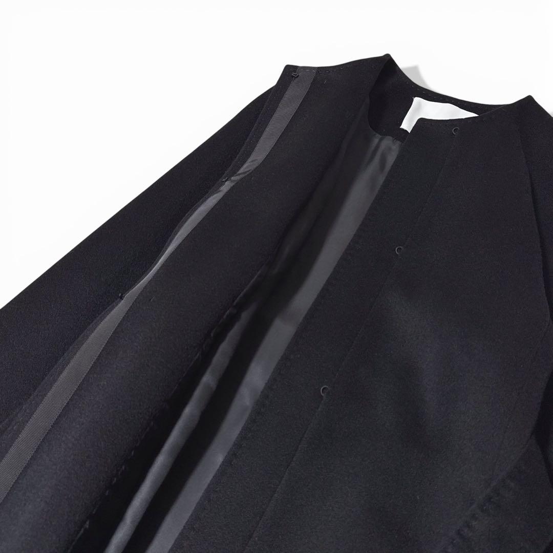 極美品✨️定価16万　22AW　アナイ　イタリア製生地　カシミヤコート　黒　38