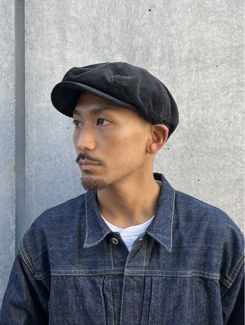 スタンダード カリフォルニア Corduroy News Boy Cap 黒 M