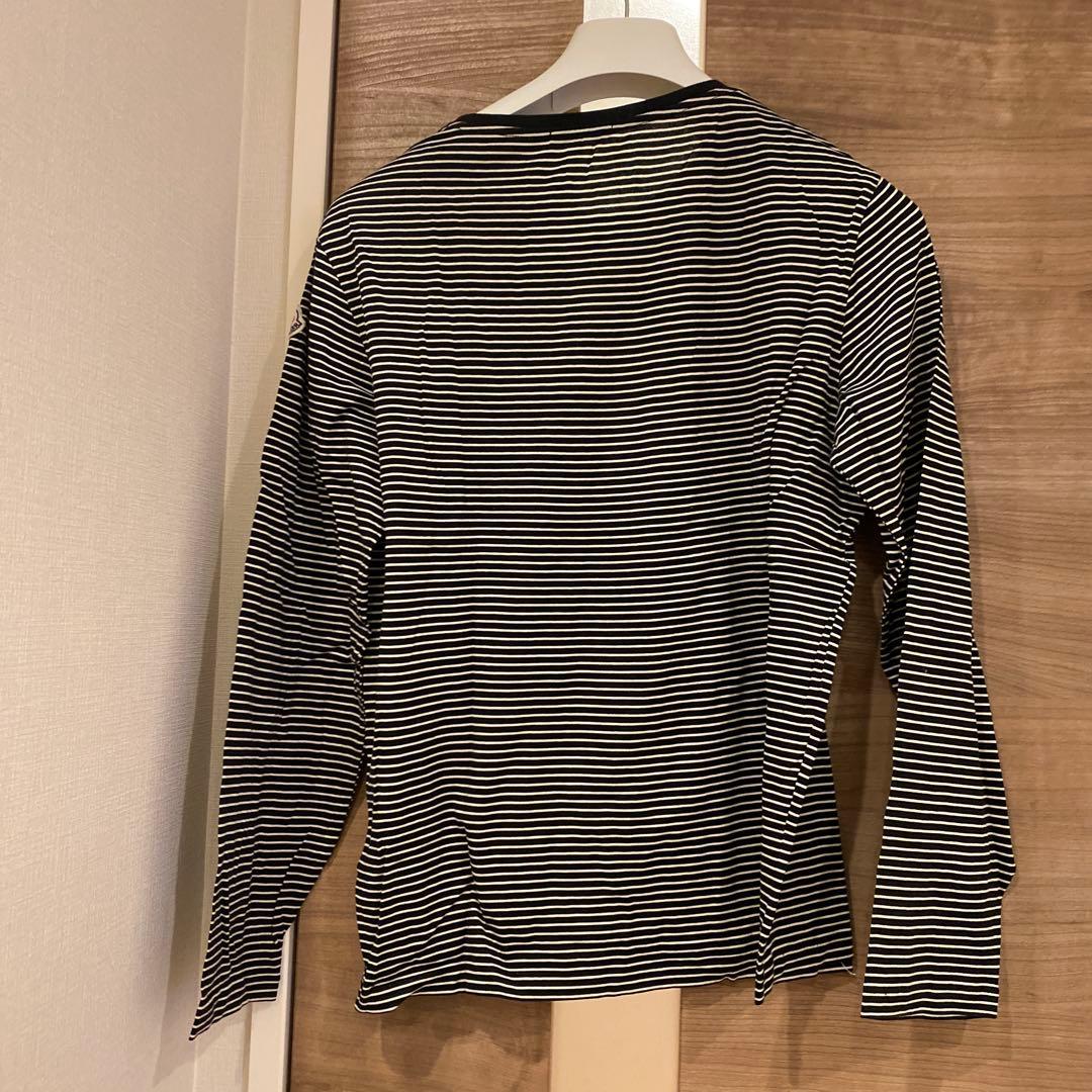 モンクレール　ロンT ボーダー　ブラック　S