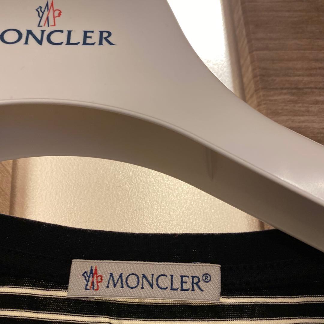 モンクレール　ロンT ボーダー　ブラック　S