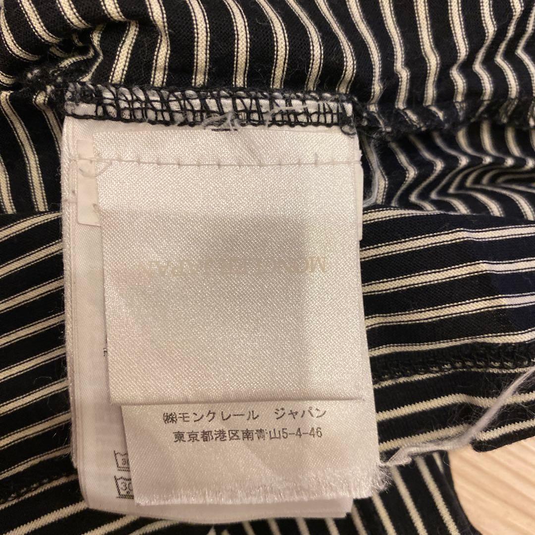 モンクレール　ロンT ボーダー　ブラック　S