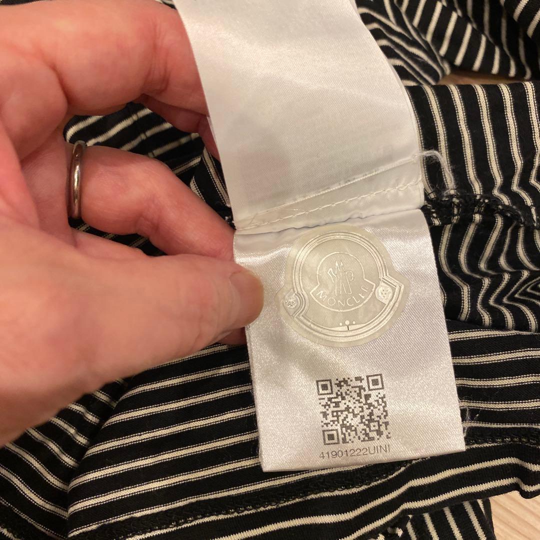 モンクレール　ロンT ボーダー　ブラック　S