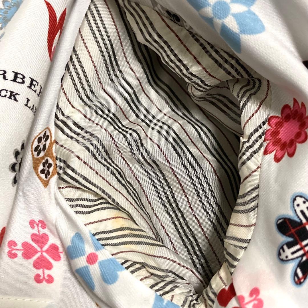 バーバリーブラックレーベル ピーコート ナポレオンコート 裏地総柄 銀ボタン 紺