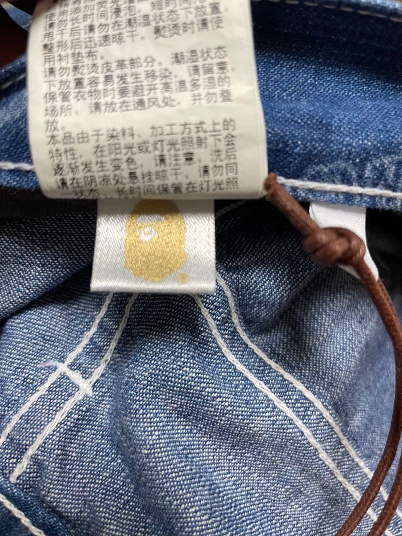 ★新品★ A BATHING APE エイプ ハーフパンツ デニム 総柄 L表記