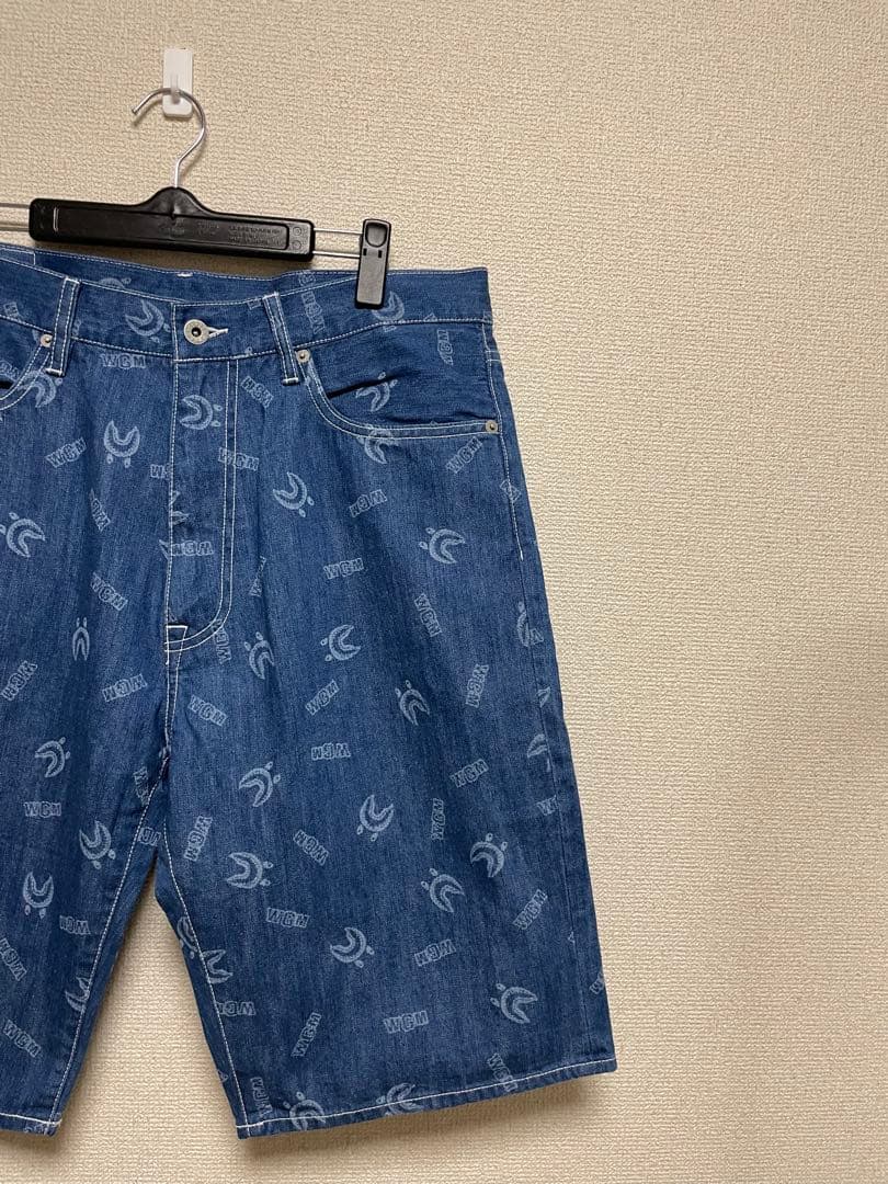 ★新品★ A BATHING APE エイプ ハーフパンツ デニム 総柄 L表記