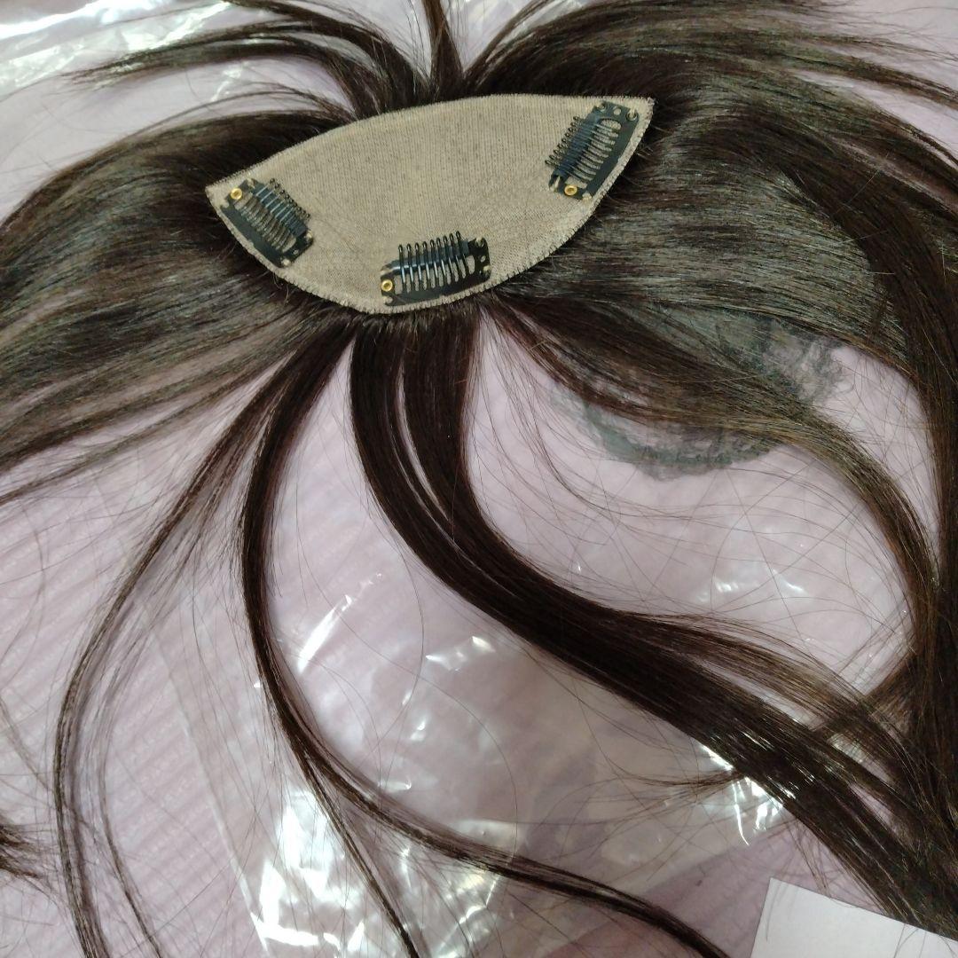 百合子ウイッグ　レミー人毛100%　ナチュラルブラウン　スズメ　前髪ウイッグ