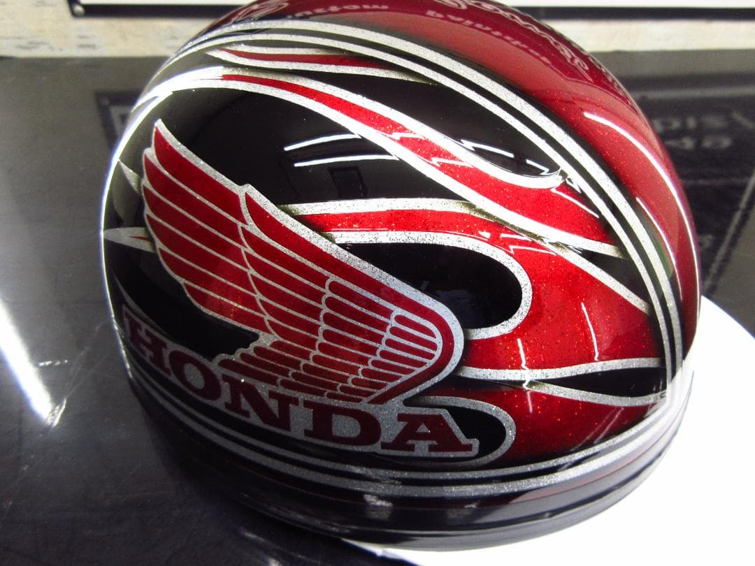 三つボタン‼送料込！！カスタムコルク半　ホンダ　ファイヤーラメ最安値058