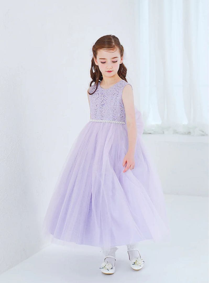 あいこ　ドレスコ　バイオレットケミカルレースロングドレス　140