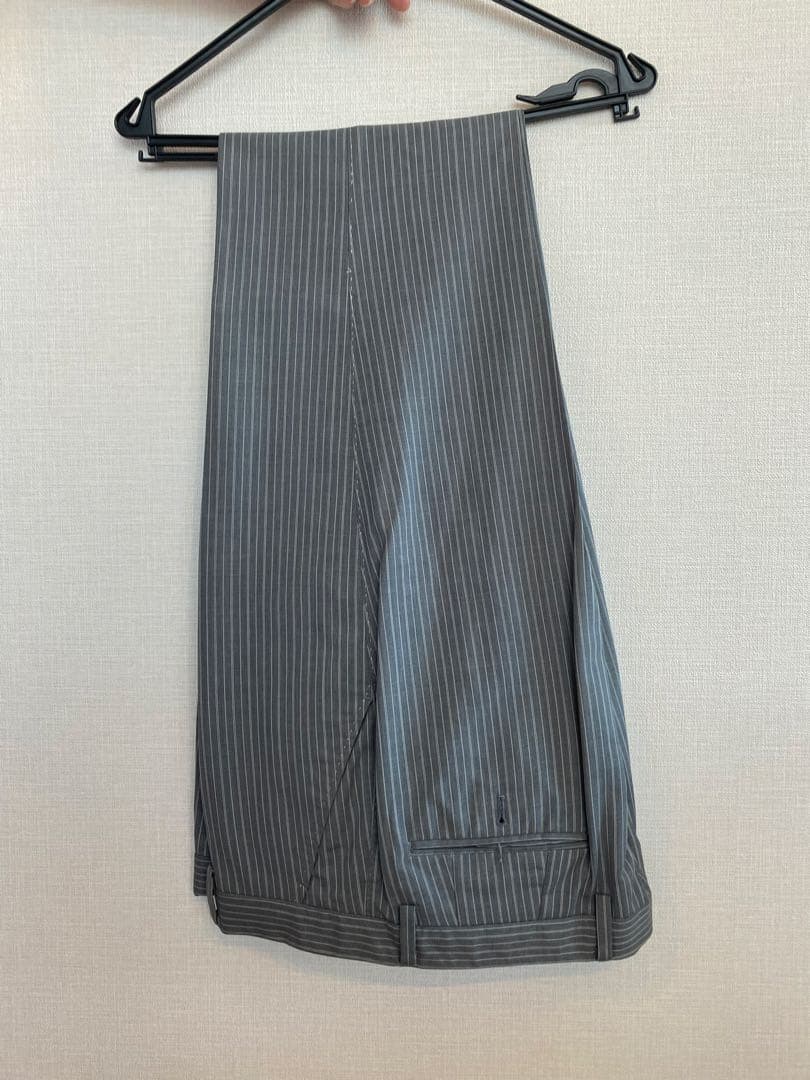 グレー ストライプ シングルブレストジャケット