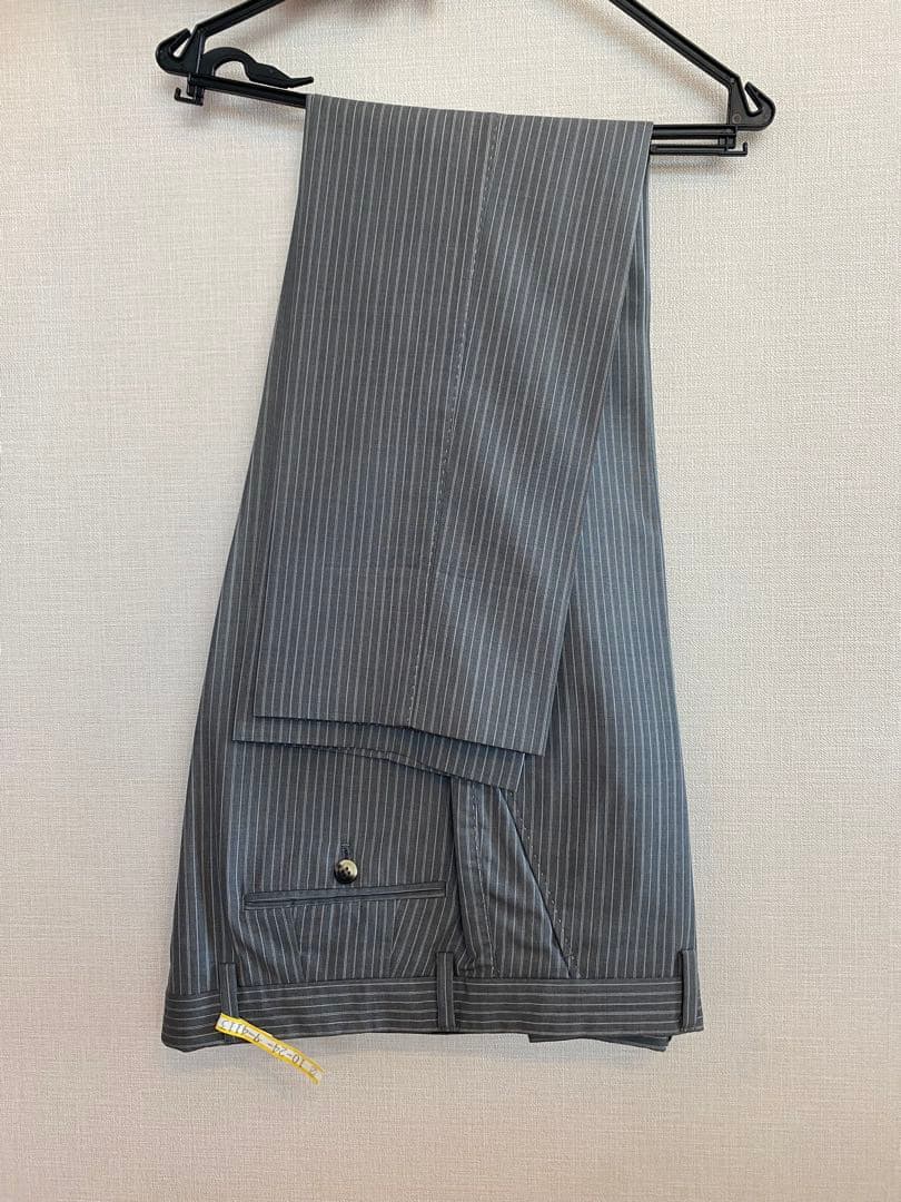 グレー ストライプ シングルブレストジャケット