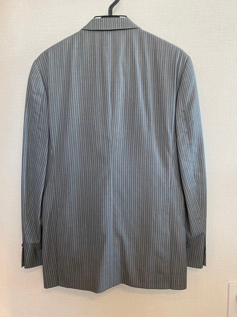 グレー ストライプ シングルブレストジャケット