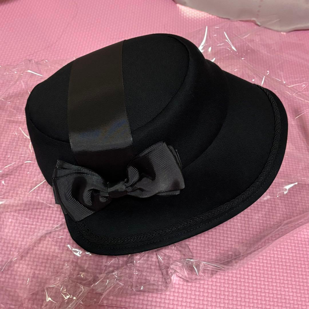アノンハット　小公女のボンネット　黒×黒