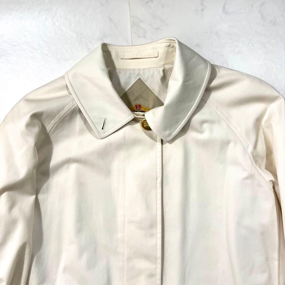 Burberry ステンカラーコート アイボリー 金ボタン M 9 ノバチェック