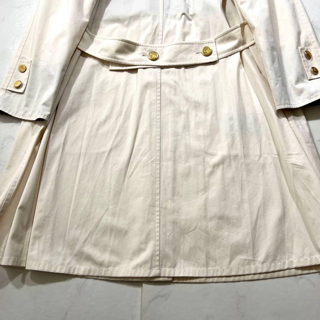Burberry ステンカラーコート アイボリー 金ボタン M 9 ノバチェック