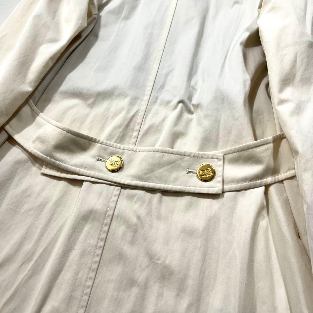 Burberry ステンカラーコート アイボリー 金ボタン M 9 ノバチェック