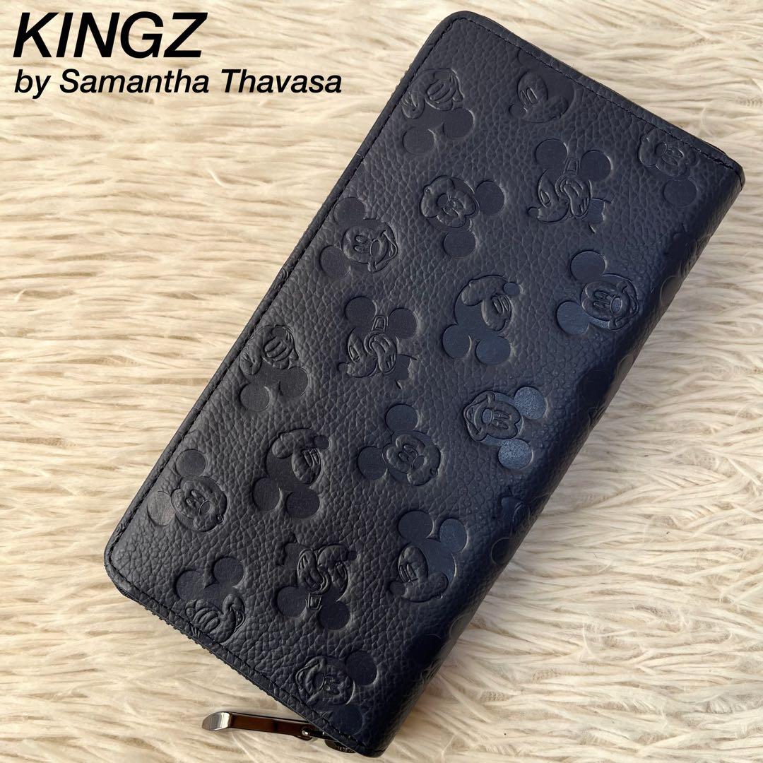 【新品未使用】キングズバイサマンサタバサ　ミッキーマウス型押し　ラウンド長財布