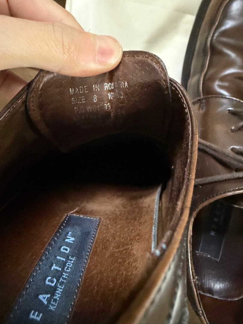 レザーシューズ スクエアトゥ ブラウン サイズ8