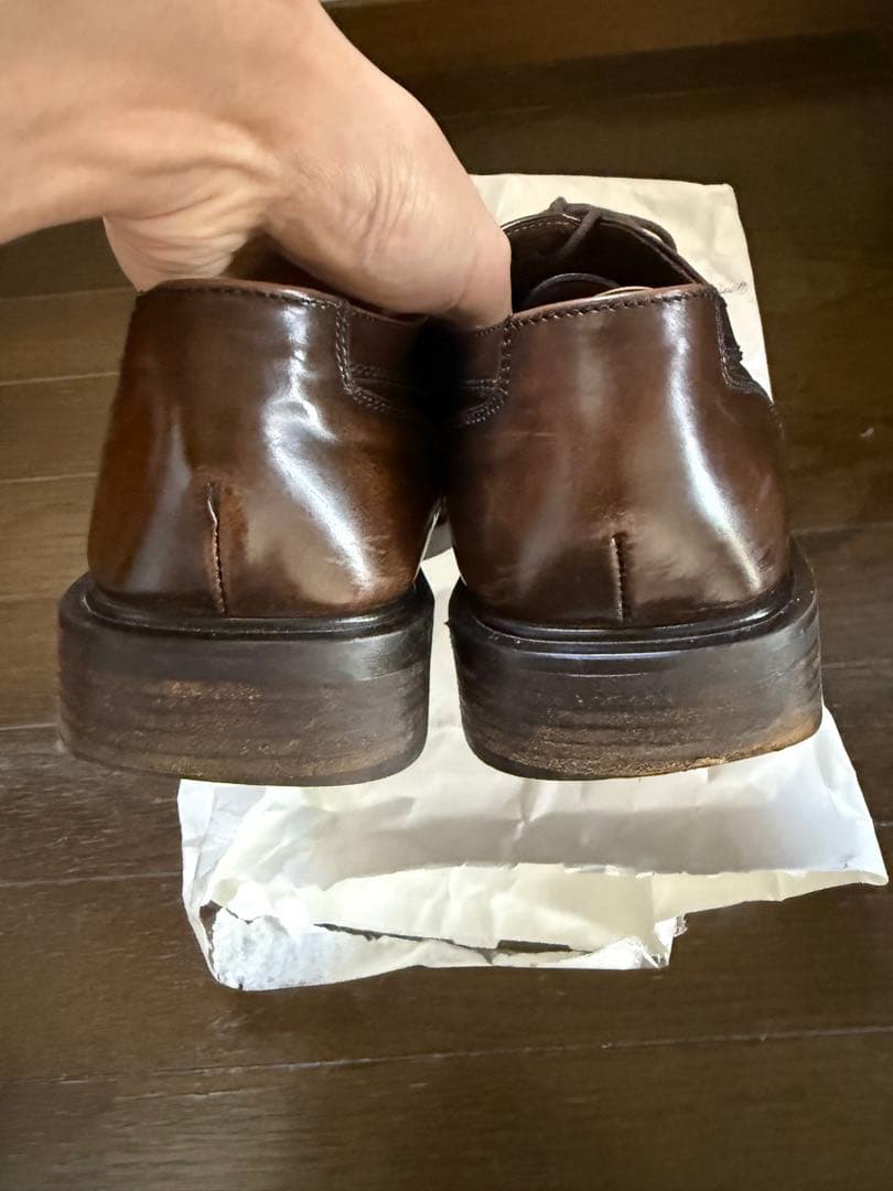 レザーシューズ スクエアトゥ ブラウン サイズ8