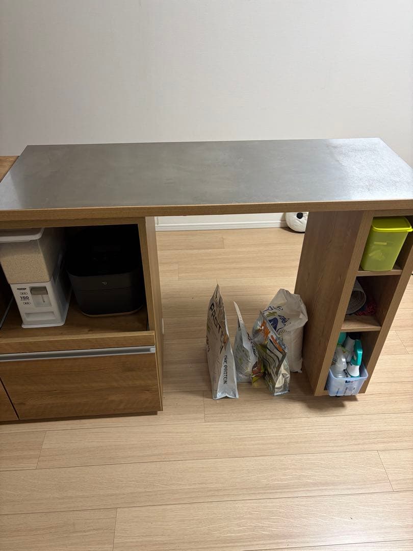 キッチン収納 簡単に幅調節可能! スライド伸長式カウンター