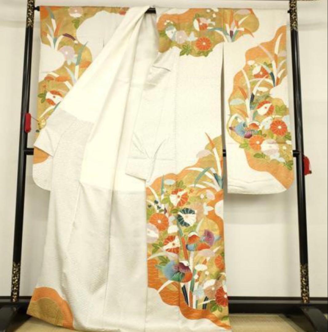振袖フルセット6点M〜Ｌサイズ　正絹　鴛鴦花文　売り切り終了