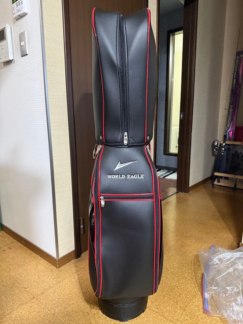 World Eagle ゴルフキャディバッグ 黒/赤
