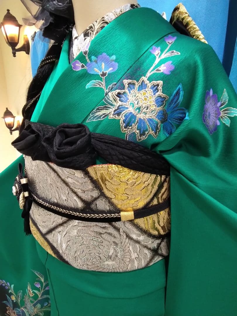 振袖フルセット、正絹振袖成人式、半襟重ね衿帯揚げ帯締、西陣袋帯、襦袢、ガード加工