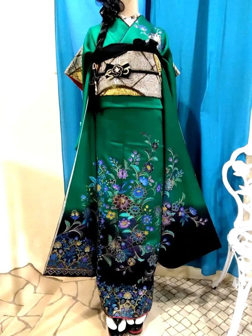 振袖フルセット、正絹振袖成人式、半襟重ね衿帯揚げ帯締、西陣袋帯、襦袢、ガード加工