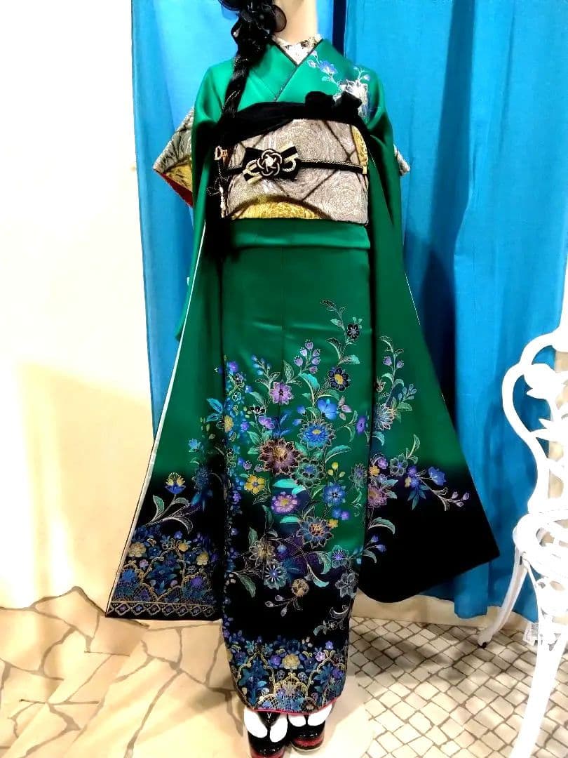 振袖フルセット、正絹振袖成人式、半襟重ね衿帯揚げ帯締、西陣袋帯、襦袢、ガード加工