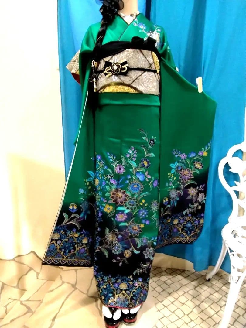 振袖フルセット、正絹振袖成人式、半襟重ね衿帯揚げ帯締、西陣袋帯、襦袢、ガード加工