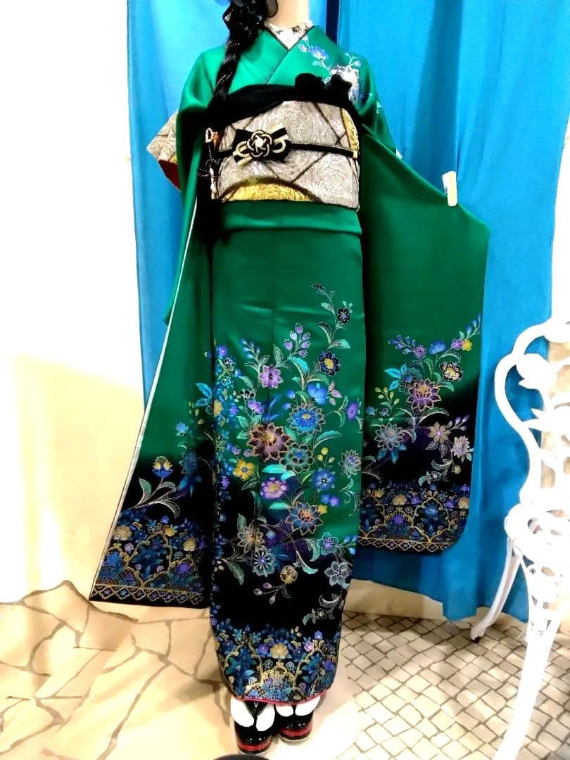 振袖フルセット、正絹振袖成人式、半襟重ね衿帯揚げ帯締、西陣袋帯、襦袢、ガード加工