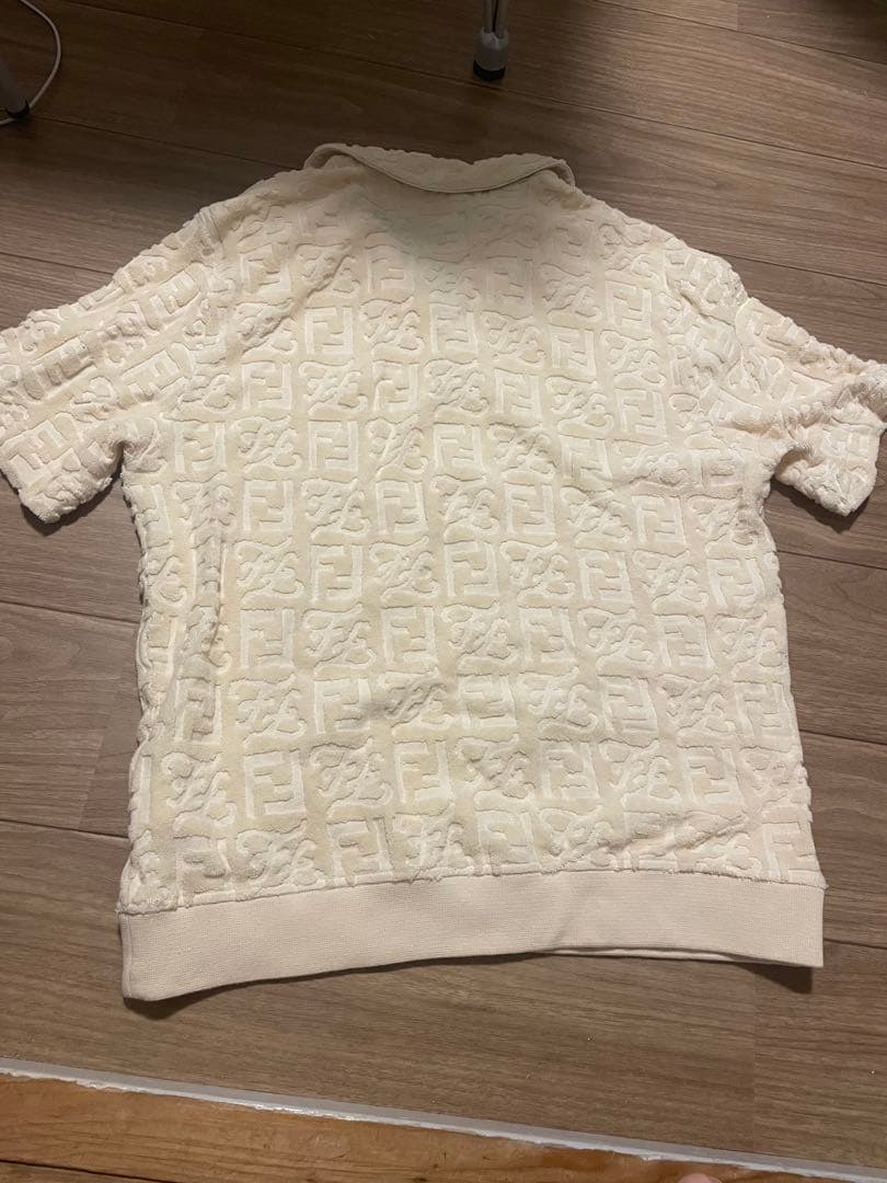 FENDI クリーム色 ポロシャツ メンズ Mサイズ