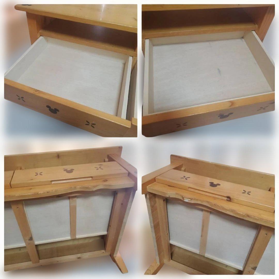 ベルメゾン ディズニー リビングテーブル ミッキーモチーフ 引き出し付き 机