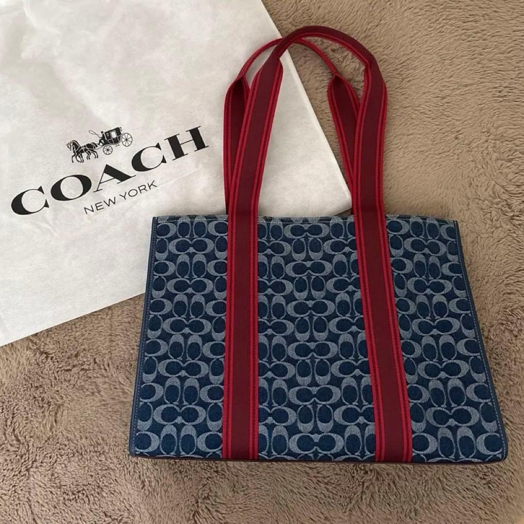 COACH デニムトートバッグ