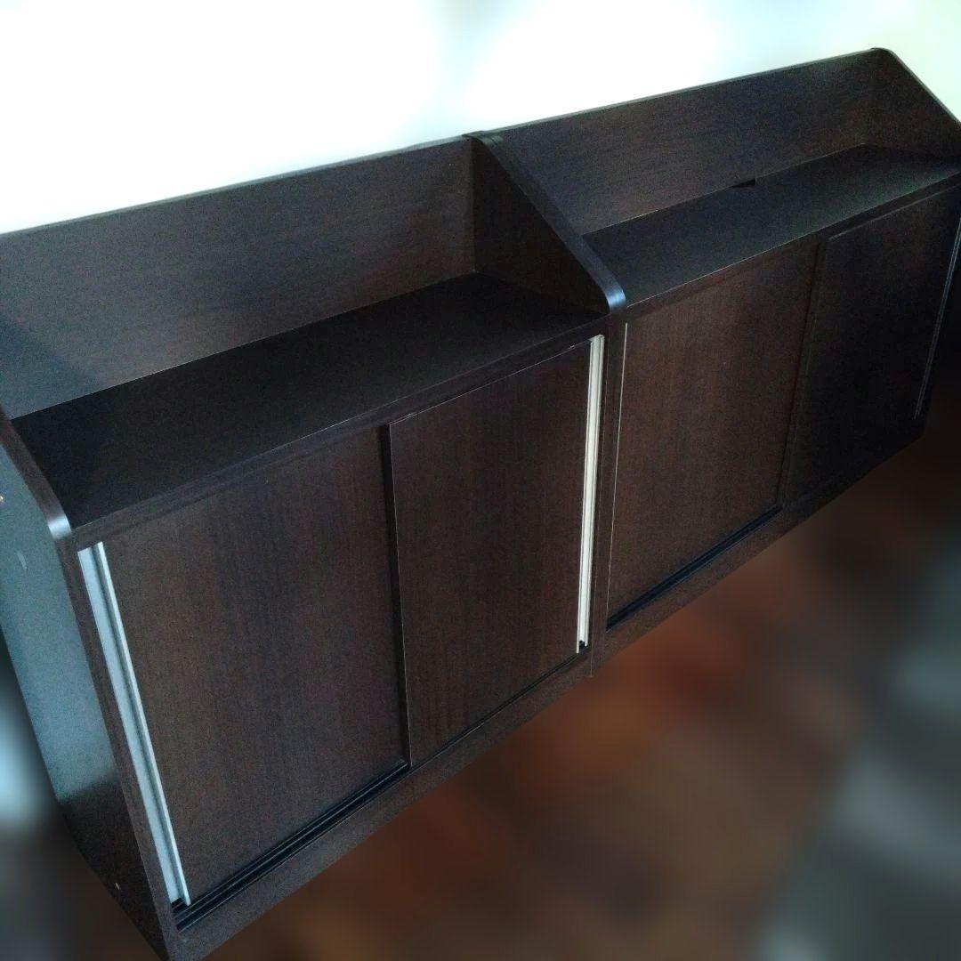 引き取り歓迎★カウンター下収納★ダークブラウン２個セット